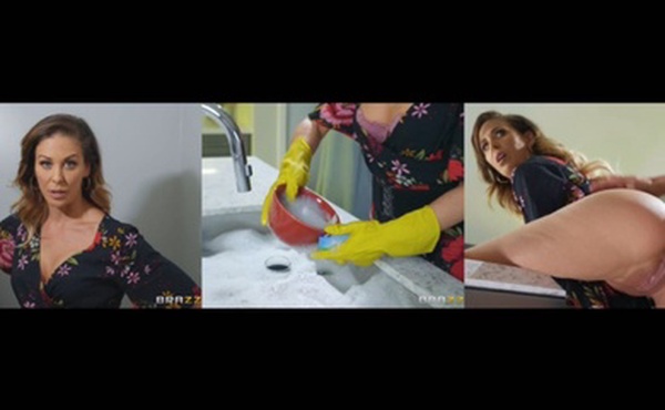 妈妈在洗碗儿子在后面后入高清